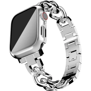 Apple Watch 38 40 41 mm Seri 10-42mm Seri  9/8/se/7/6/5/4/3/2/1 Paslanmaz Çelik Metal Kordon