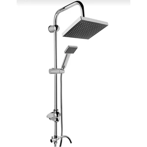 Beyazsu Siyah Kare Tepe Yağmurlama Lüx Duş Seti Robotu Ikili Duş Banyo Set