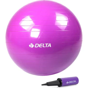 75 cm Mor Deluxe Pilates Topu ve Çift Yönlü Pompa Seti