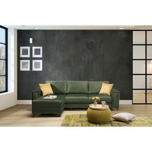 Perla Sofa Frida Yataklı Sandıklı Köşe Takımı Yeşil