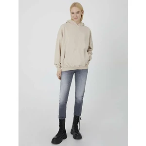 Kadın Soluk Efektli Oversıze Koyu Grı Sweatshırt