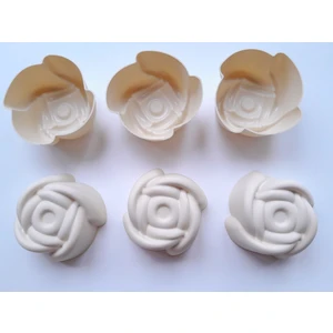 Pink Rose Bybirgül Pink Rose Krem 12LI Silikon Mini Gül Kek Kalıbı ,muffin Kalıbı ,cupcake Kalıbı 12 Adet