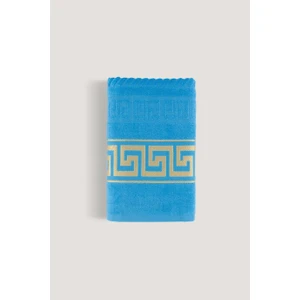 Greek Kadıfe Jakarlı Havlu Açık Turkuaz 70X140