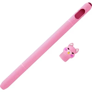 Apple Pencil 2. Nesil Uyumlu Koruyucu Silikon Kılıf Kaydırmaz Sevimli Kedi Figürlü