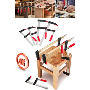 Germany Style Germanystyle  Çok Tercih Edilen Ölçüler 4 Parça Premium Kalite 350,300,250,200MM F Tipi Ahşap Çelik Mobilyacı Mengene Kıskaç Işkence