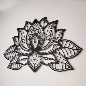3D Lotus Mandala Metal Duvar Tablosu - Dekoratif Salon Tabloları - Ev Ofis Dekorasyonu - APT524