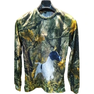 Kara Kafa Pointer Orman Desenli Uzun Kollu Sweatshirt - S