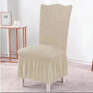 Güzelevim Tekstil Bürümcük Etekli Lastikli Esnek (1 Adet) Sandalye Kılıfı Sandalye Örtüsü