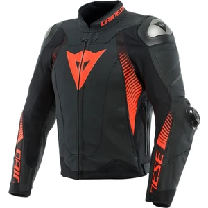 Super Speed 4 Black Matt Fluo Red Deri Ceket