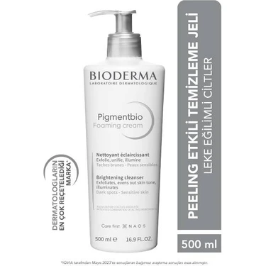 Bioderma Pigmentbio Foaming Cream Aydınlatıcı Peeling Etkili Yıkama Jeli Yüz ve Vücut 500