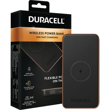 Duracell 10.000MAH Wireless Powerbank CORE10 Pd 25W ( Usb-A, Usb-C ) -