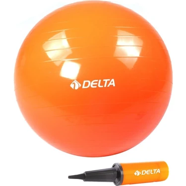 Delta 75 cm Turuncu Deluxe Pilates Topu ve Çift Yönlü Pompa