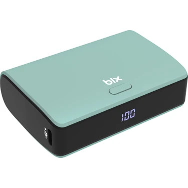 Bix PB106 10000mAh PD20W Type-C USB-A SCP 22.5W Çift Çıkışlı LED Göstergeli Kauçuk Kaplama Cep Boy