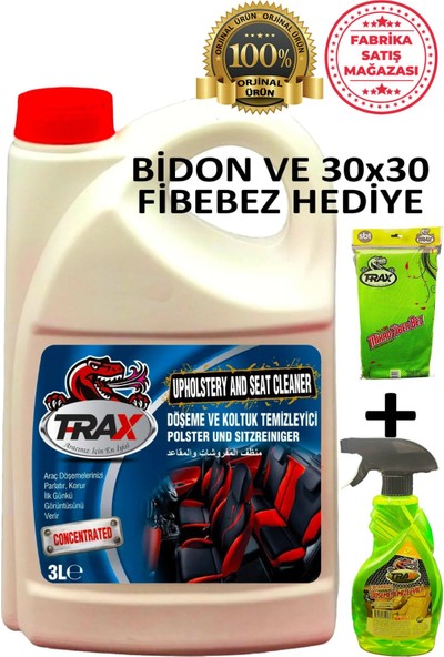 Aracınız İçin En İyisi T-Rax Konsantre Döşeme Temizleyici Süper Güçlü Leke Çıkarıcı Araba Oto Koltuk Halı Temizleyici 3 Litre