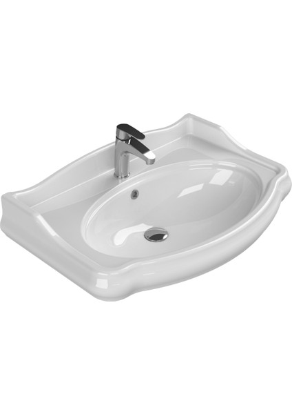 Turkuaz Seramik 1837 80 cm Etajerli Lavabo