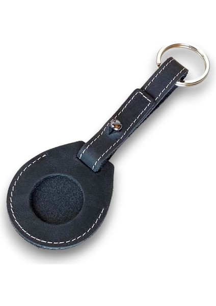 Mendoza - Hakiki Deri El Yapımı Airtag Kılıfı Anahtarlık | Taşınabilir Koruyucu Airtag Tutucu