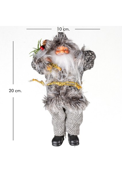 Yılbaşı Gri Elbiseli Askılı Noel Baba Yılbaşı Ağacı Süsü 20 Cm. indirimleri