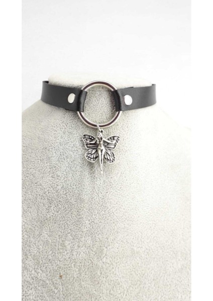 Gümüş Kaplama Antik Butterfly Angel Choker