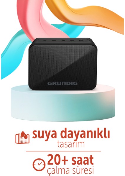 Solo + Black Bluetooth Hoparlör 20 Saat Çalma Süresi Suya Dayanıklı 1 W Güç