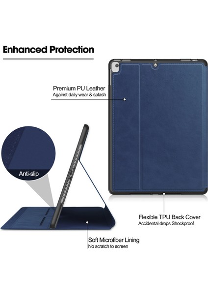 iPad 10.2/10.5 Deri Için Darbeye Dayanıklı Tablet Kılıfı (Yurt Dışından)