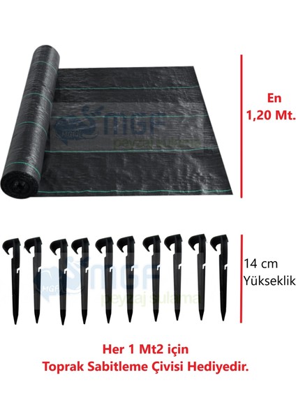 Mgf Yabani Ot Kontrol Bahçe Örtüsü-Çim Sınırlayıcı Bezi-Malçlama Bahçe Keçesi Kesilebilir Bariyer Jüt Kumaş