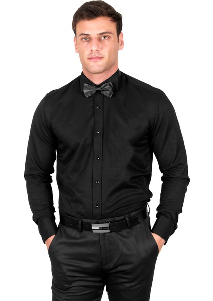 Duble Manşet Armürlü Gömlek 2309479 fırsatları