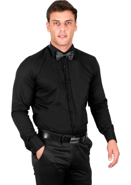 Duble Manşet Armürlü Gömlek 2309479 indirimleri