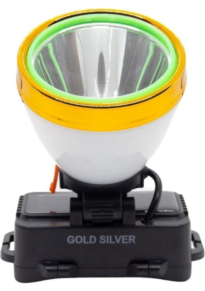 Gold Silver GS-475 60W Güneş Enerjili Kafa Lambası Kafa Feneri 100 Metre Menzil