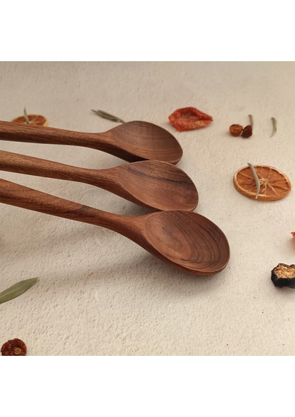 Ahşap Tahta Servis ve Sunum Kaşığı Seti - El Yapımı - Ceviz Ağacı fiyatları