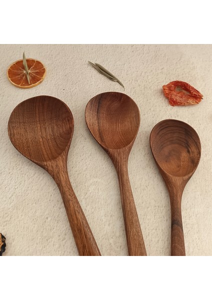 Ahşap Tahta Servis ve Sunum Kaşığı Seti - El Yapımı - Ceviz Ağacı fırsatları