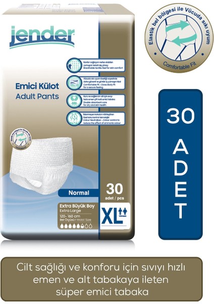 Emici Külot Yetişkin Hasta Bezi XL 30 Adet x 2 Adet