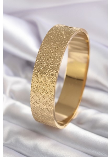 316L Çelik Gold Renk Motif Işlemeli Kadın Kelepçe