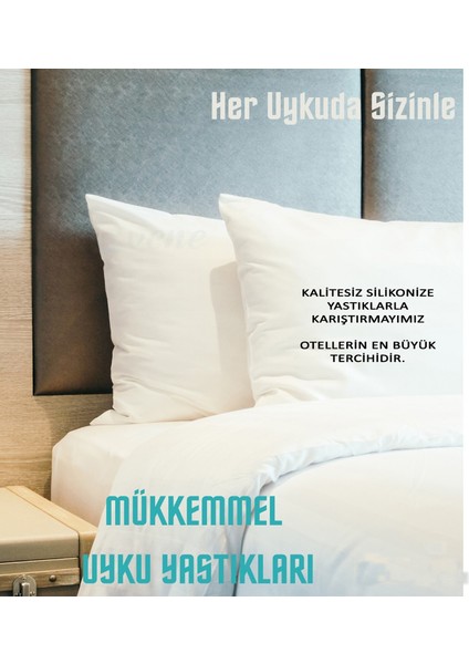 Tekstil Home %100 Silikon Yastık Muhteşem Dolgulu Yumuşak 2ADET Beyaz Otel Tipi