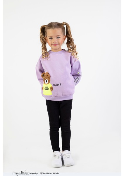 Kız Çocuk Orta Kalınlıkta Baskılı Örme Basic Taytlı Alt Üst Takımı fiyatları