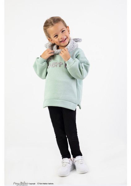 Kız Çocuk Kumaş Orta Kalınlıkta Caretta Nakış Örme Basic Taytlı Alt Üst Takımı fırsatları