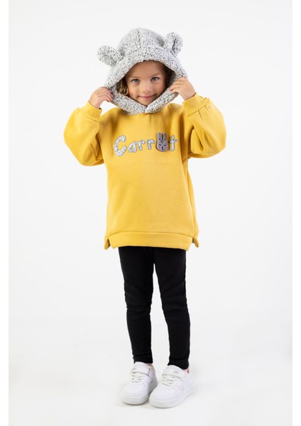 Kız Çocuk Kumaş Orta Kalınlıkta Caretta Nakış Örme Basic Taytlı Alt Üst Takımı modelleri