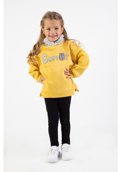 Kız Çocuk Kumaş Orta Kalınlıkta Caretta Nakış Örme Basic Taytlı Alt Üst Takımı fırsatları