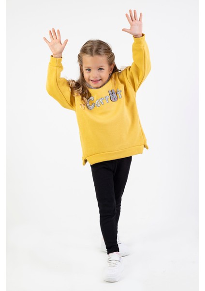 Kız Çocuk Kumaş Orta Kalınlıkta Caretta Nakış Örme Basic Taytlı Alt Üst Takımı indirimleri