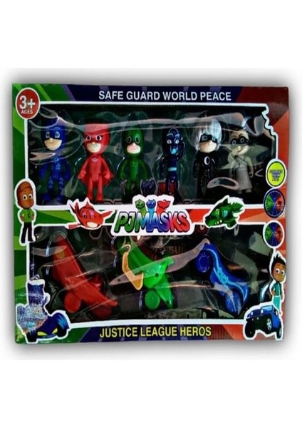 Oyuncak Pjmasks Arabalı Figür Seti 9 Parça Oyuncak Pijamaskeliler Karakter Figür