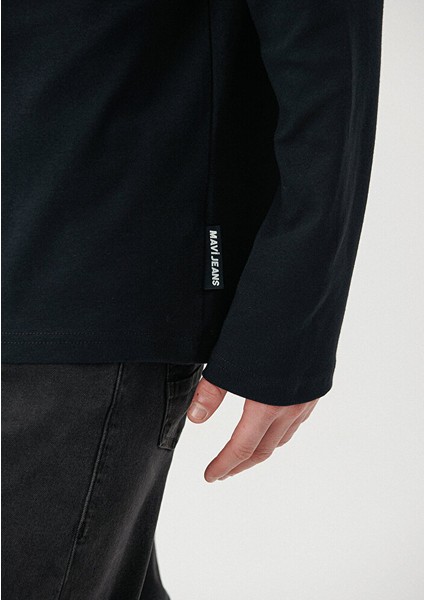 Erkek Uzun Kollu Siyah Basic Tişört 0611876-900 fırsatları