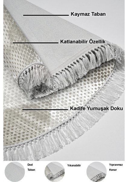 Dijital Salon Halısı Trend Keçe Kaymaz Taban Saçaklı Oval Iskandinav Amaris Bej