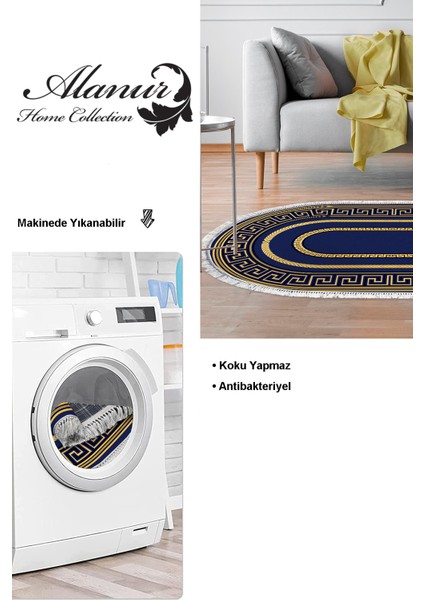 Dijital Salon Halısı Star Pamuk Kaymaz Taban Saçaklı Oval Modern Carmel Gold modelleri