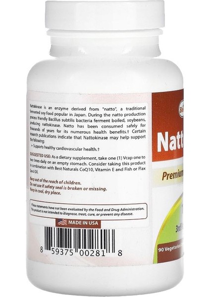 Nattokinase , 2.000 Fu , 90 Kapsül modelleri