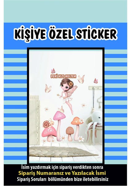 Işıltılı Doğa Perisi Isimli Çocuk ve Bebek Odası Kişiselleştirilebilir Sticker Seti fiyatları