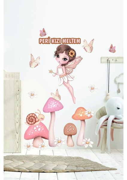 Işıltılı Doğa Perisi Isimli Çocuk ve Bebek Odası Kişiselleştirilebilir Sticker Seti