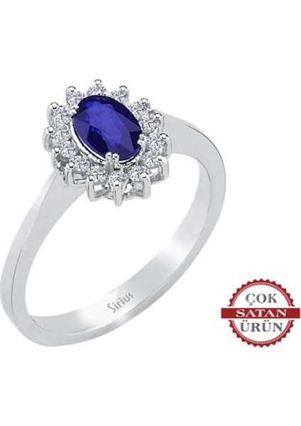 Pırlanta ve Oval Kesim Safir Taşlı Yüzük 0404R0368 fiyatları