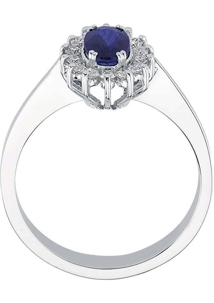Pırlanta ve Oval Kesim Safir Taşlı Yüzük 0404R0368 modelleri
