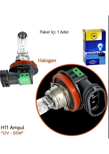 12V 55W H11 Standart Far Ampulü
