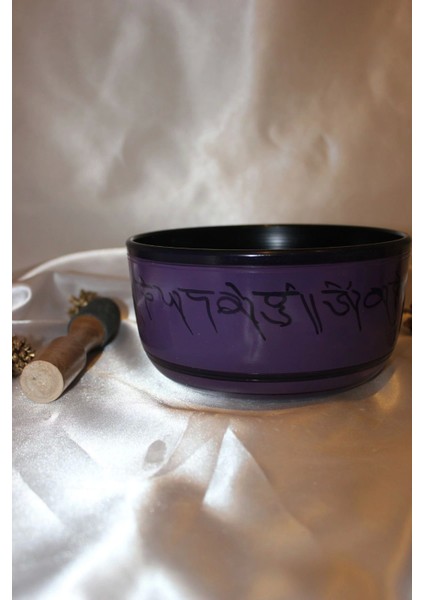 Tibet Çanağı Çanı Kasesi Meditasyon Çanı Yoga Çanı Tibet Çanağı Singing Bowl Mor