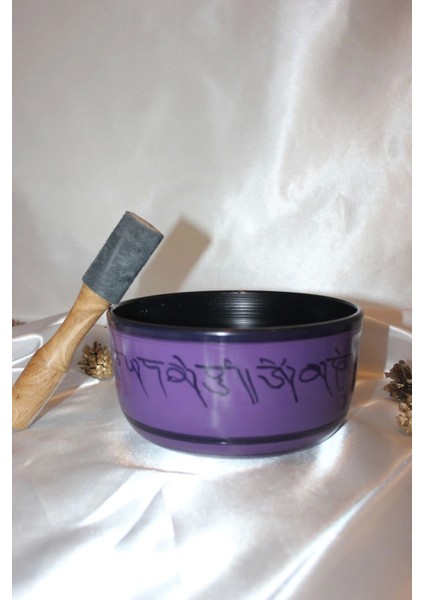 Tibet Çanağı Çanı Kasesi Meditasyon Çanı Yoga Çanı Tibet Çanağı Singing Bowl Mor